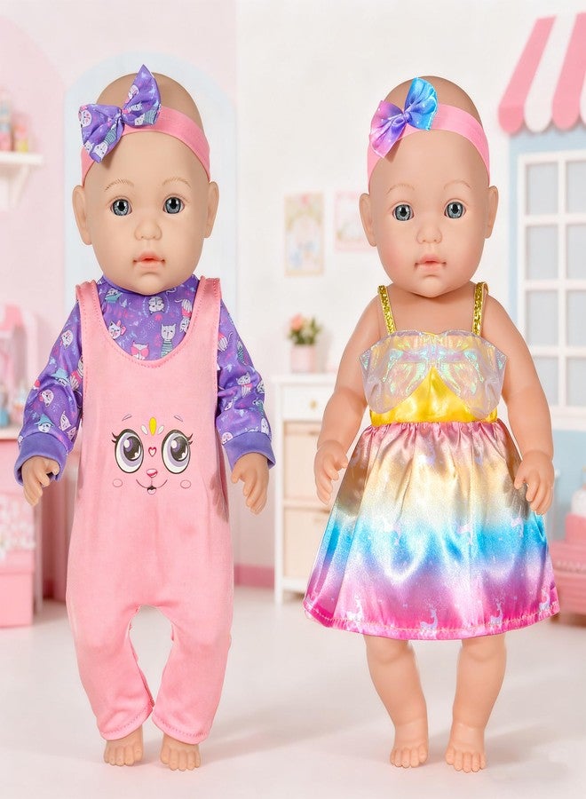 iBayda 10 Sets Doll Clothes and Accessories Include Rompers, Outfits for 14-17 Inch (35-43cm) New Born Baby Dolls (Doll Not Included) - Image 5